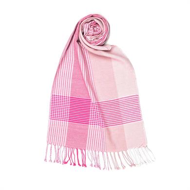 FUŞYA ÇİZGİLİ UÇLAR KARELİ ŞAL
