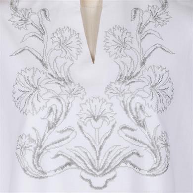 KARANFİL DESENLİ NAKIŞLI GÖMLEK