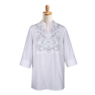 KARANFİL DESENLİ NAKIŞLI GÖMLEK