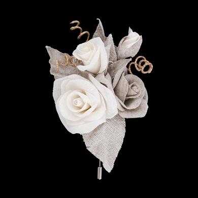 KENEVİR GÜL YAKA İĞNESİ 1