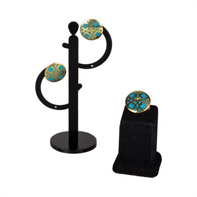 KIRIK TURKUAZ TAŞLI PİRİNÇ KÜPE