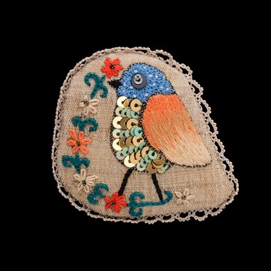 MAVİ BAŞLI KUŞ BROŞ