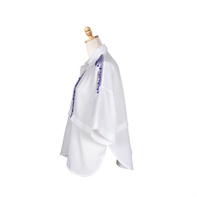 MAVİ BONCUK OYALI KOTON GÖMLEK