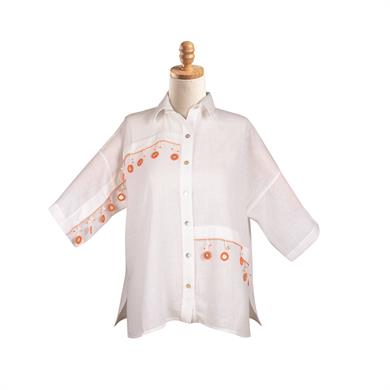 MODERN KESİM TURUNCU GÜNEŞ OYALI GÖMLEK