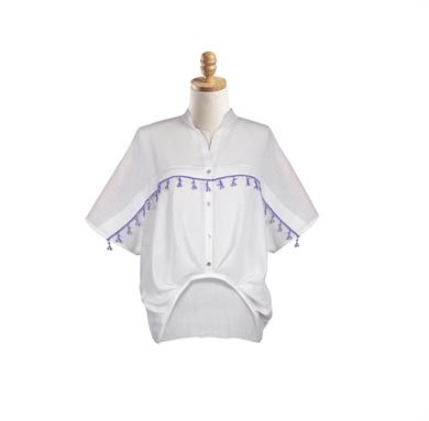 MOR BONCUK OYALI KOTON GÖMLEK