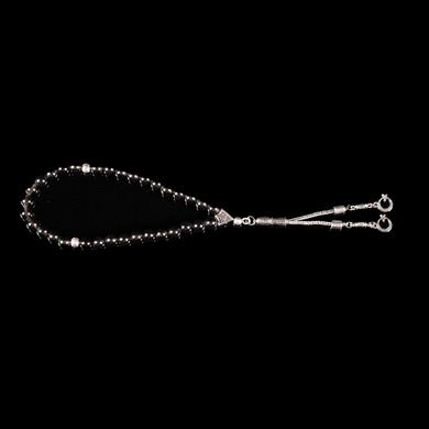 OBSİDYEN TAŞLI AY YILDIZ İMAMELİ TESPİH (24,8 GR)