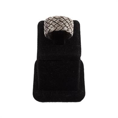 OKSİTLİ İNCE SEPET ÖRGÜ KADIN YÜZÜK (3,2 GR)