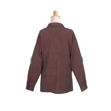 OMZU ÇARPANA DETAYLI GAZENNE DOKUMA GÖMLEK