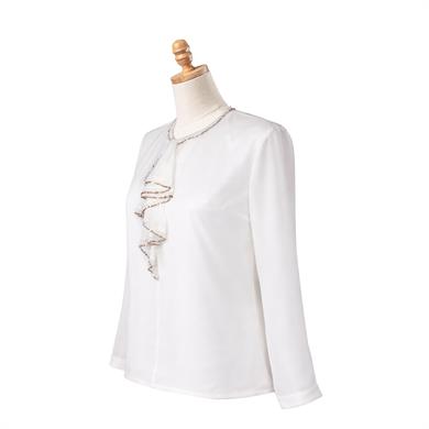 PULLU YAKALI İPEK BLUZ