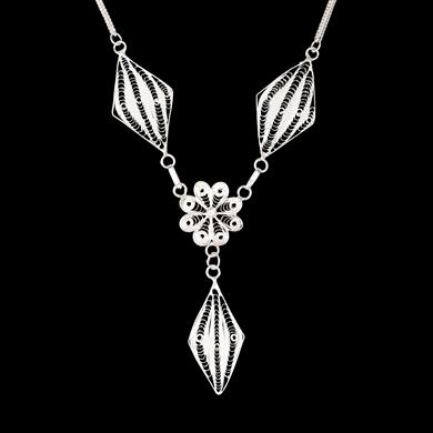 TELKARİ ÇİÇEK MOTİFLİ GÜMÜŞ KOLYE 1 (12,97GR)