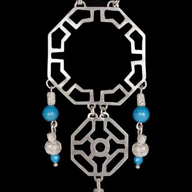 TURKUAZ TAŞLI AJUR KOLYE