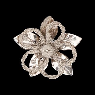 YAPRAKLI ÇİÇEK BROŞ