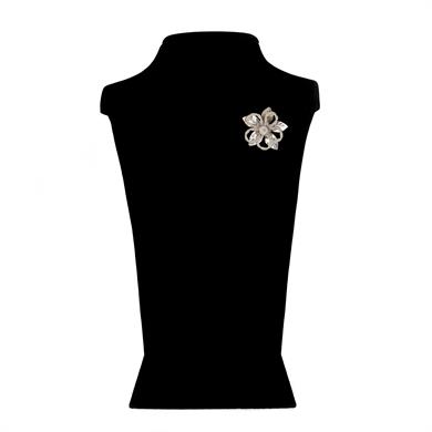 YAPRAKLI ÇİÇEK BROŞ