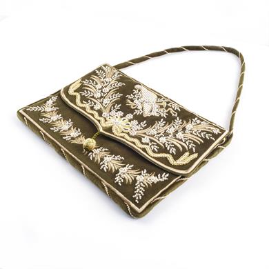 YEŞİL KADİFE CÜZ KESESİ