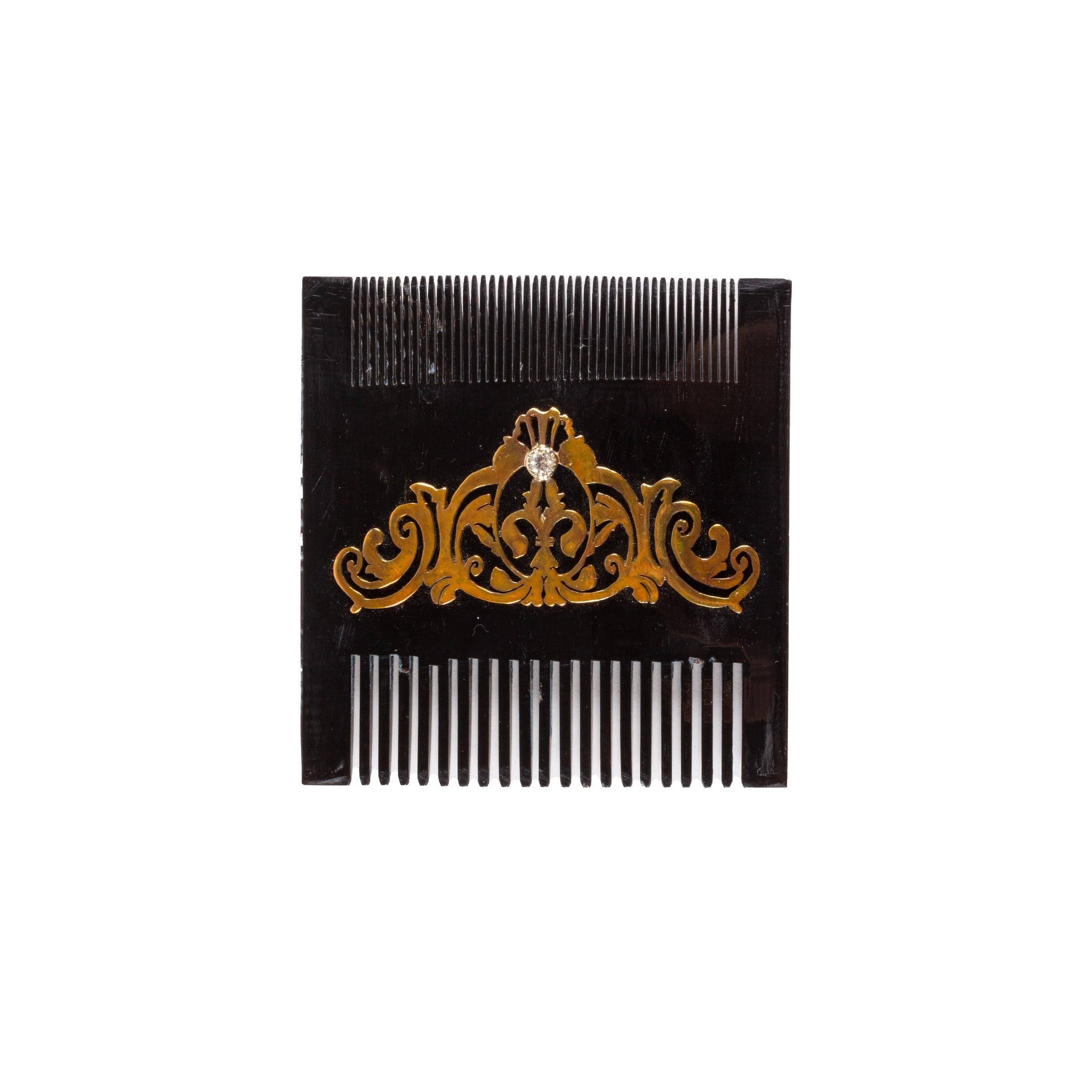 ATOM TAŞLI SİYAH KEMİK TARAK