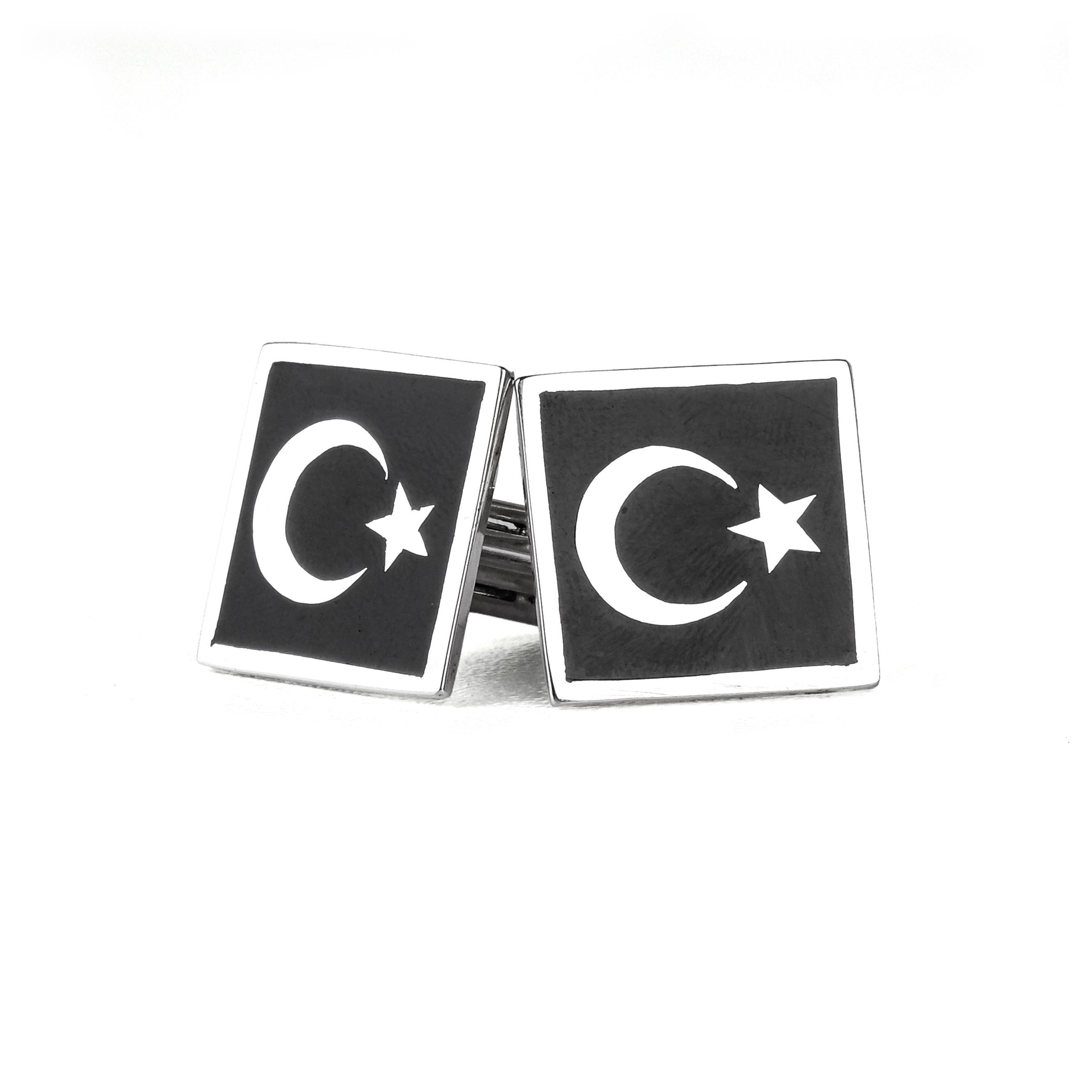 AY YILDIZLI KOL DÜĞMESİ (KARE)