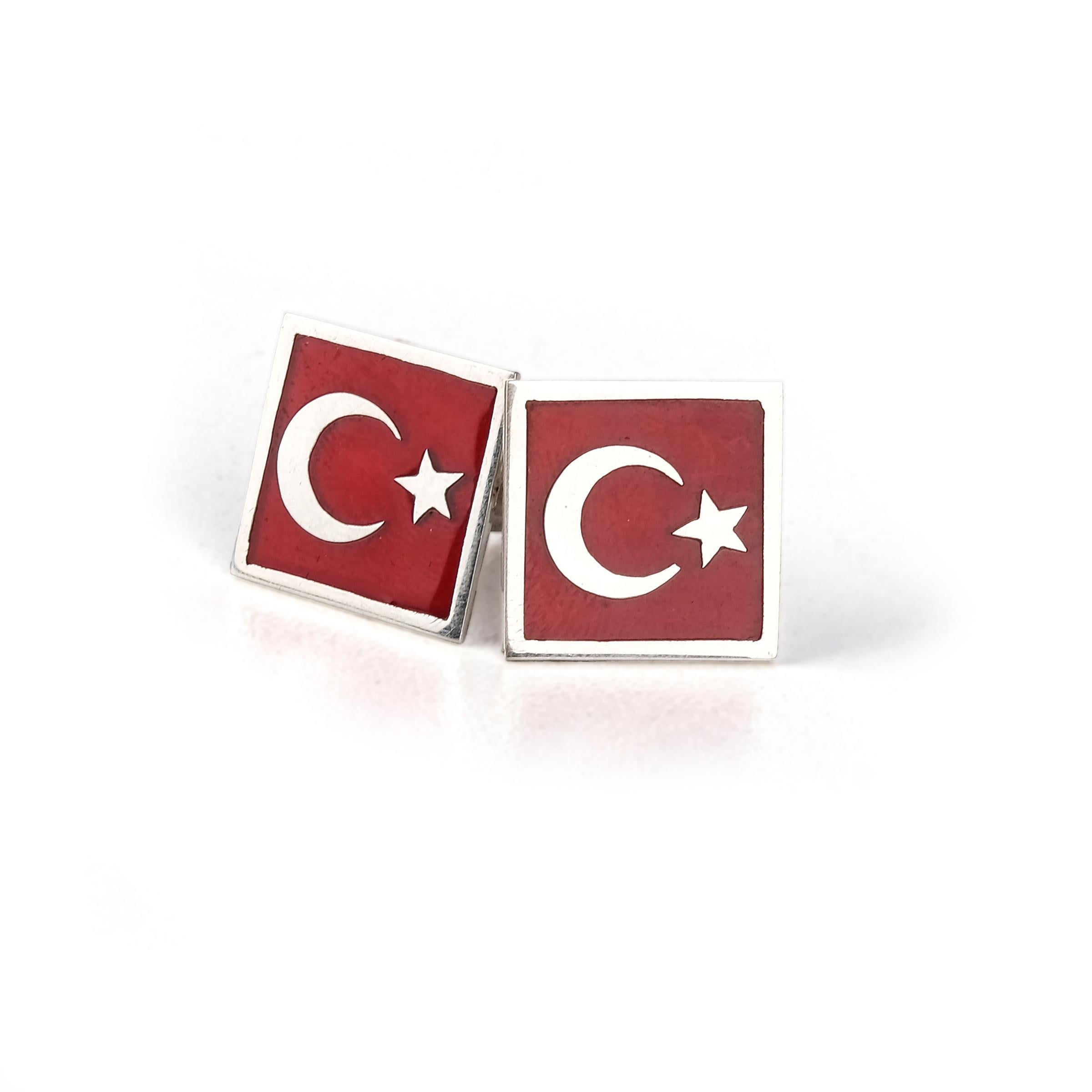AY YILDIZLI KOL DÜĞMESİ (KARE)