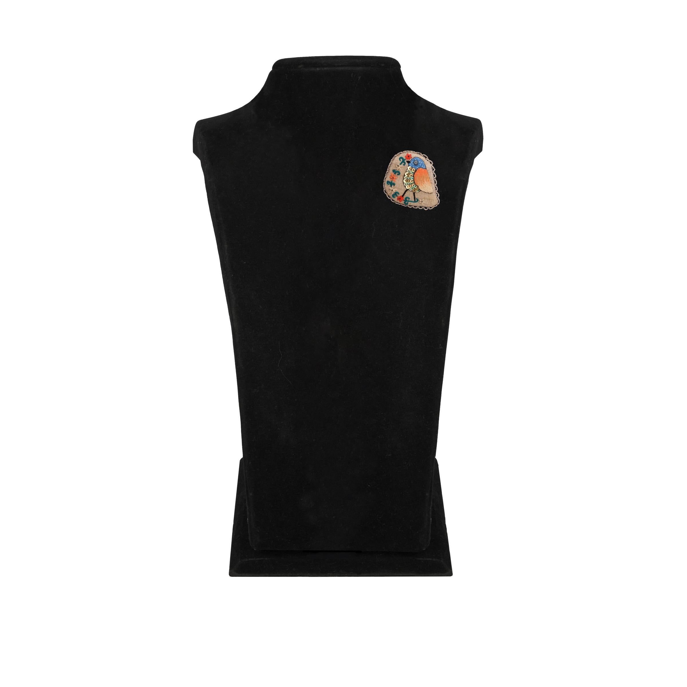 MAVİ BAŞLI KUŞ BROŞ