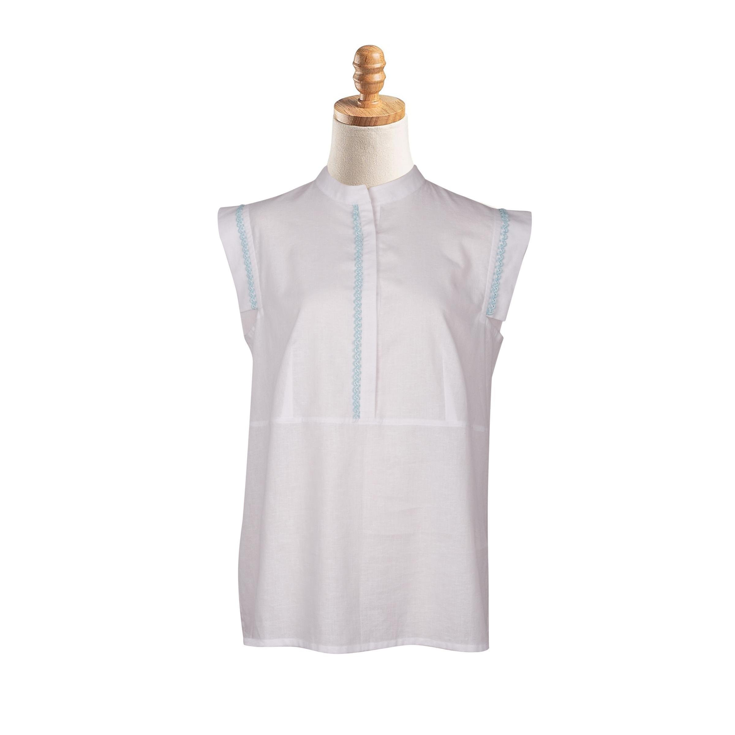 MAVİ BONCUK OYALI GÖMLEK