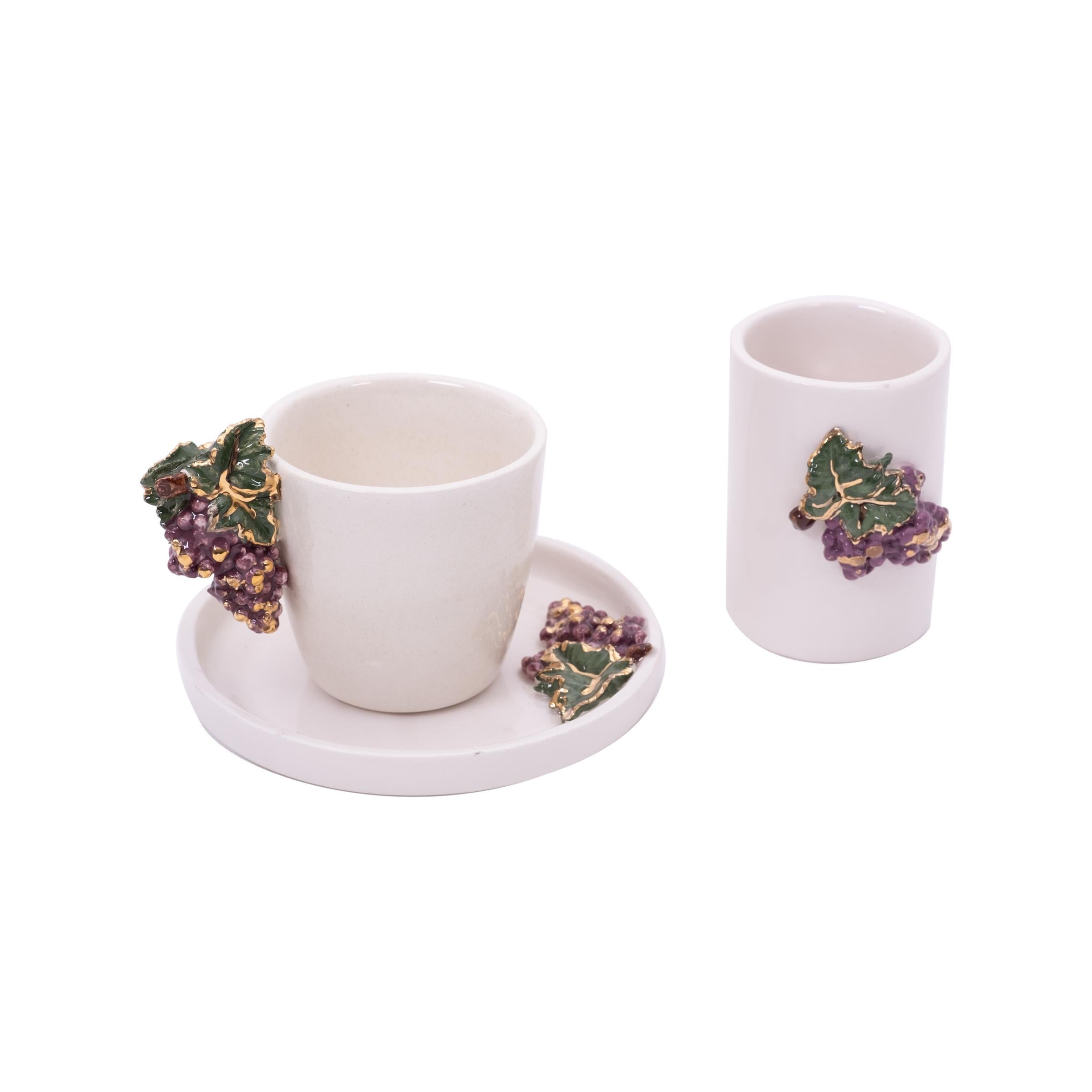 ÜZÜMLÜ FİNCAN SET 3'LÜ