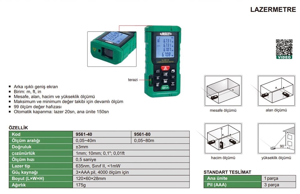 Insize 9561-40 Lazermetre