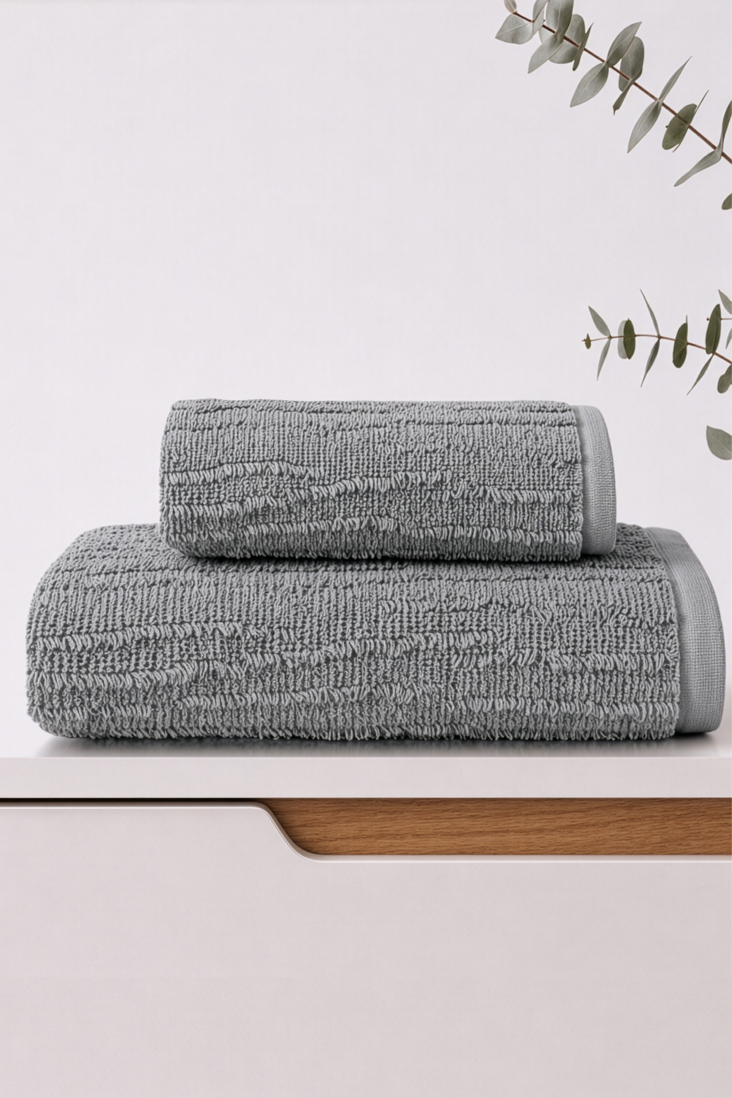 Grace 2'li Banyo Havlusu Seti Koyu Gri