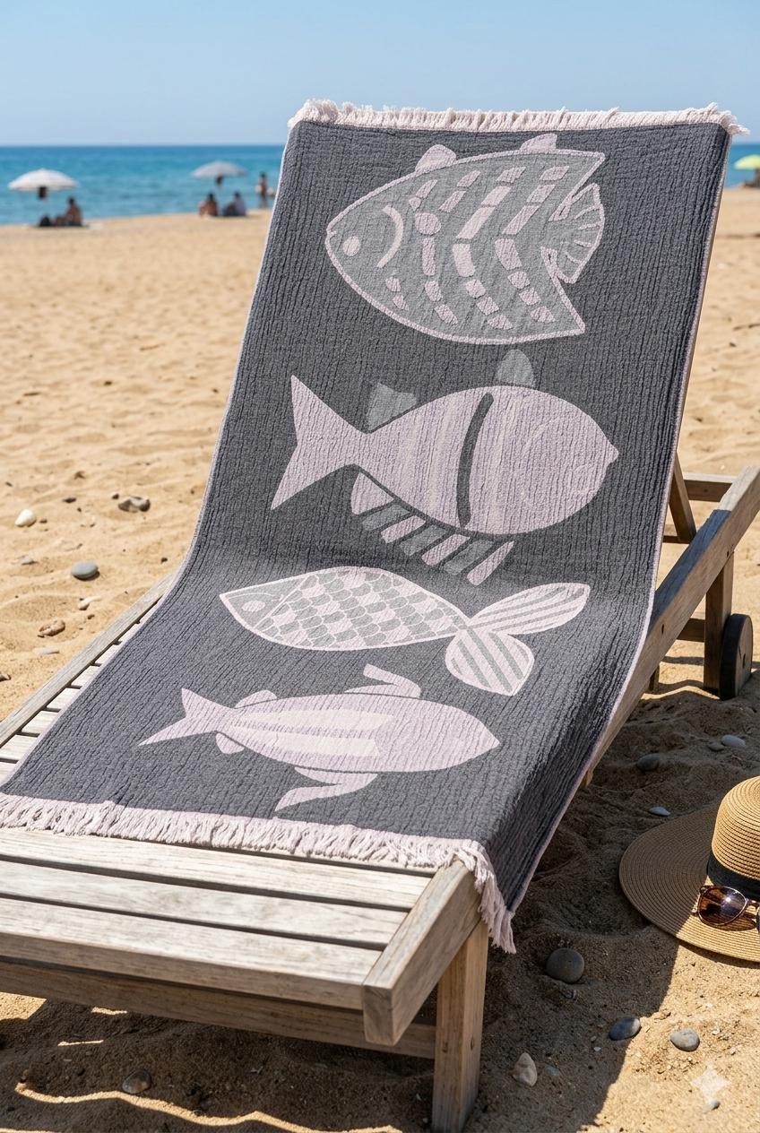 Neşe Home Blowfish 3 Katlı Müslin Peştemal 90x180 cm – %100 Pamuklu, Yumuşak ve Hızlı Kuruyan