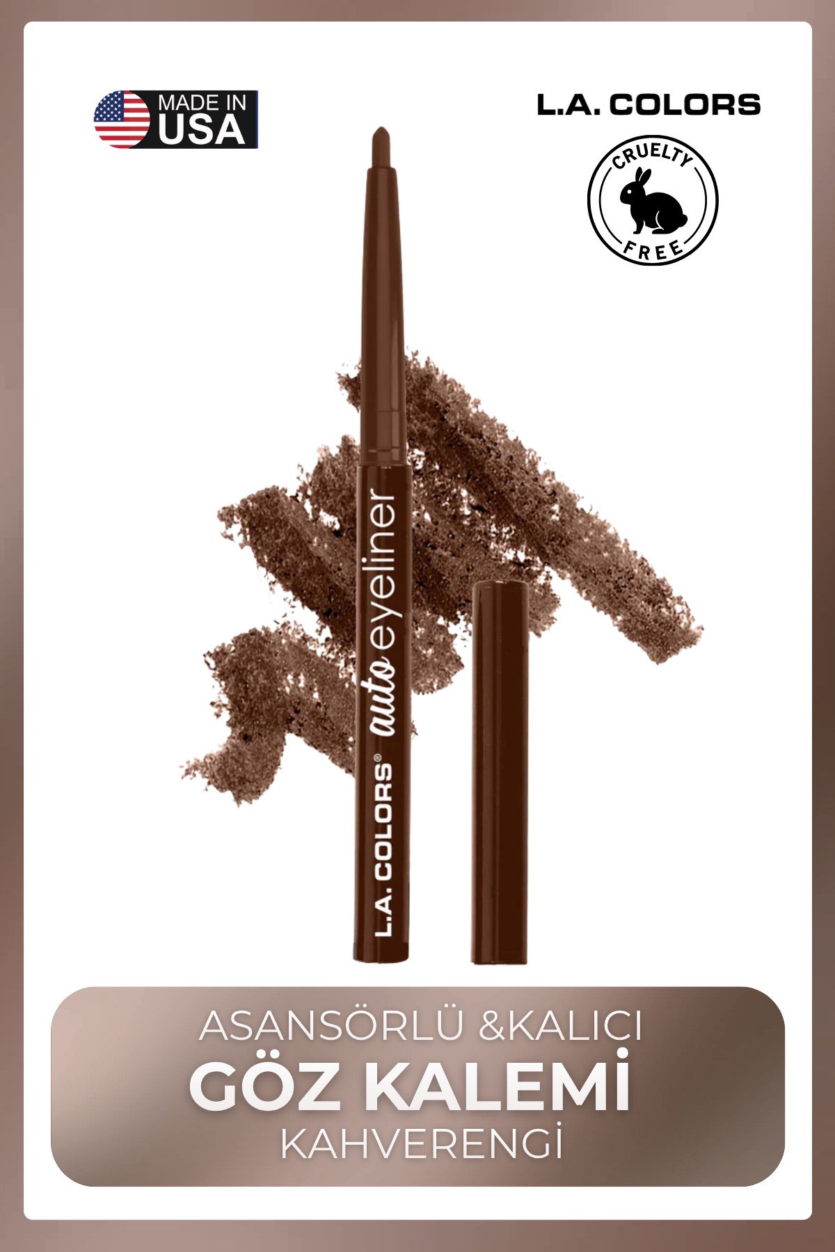 Automatic Eyeliner Pencil - Gün Boyu Kalıcı Bulaşmayan Asansörlü Göz Kalemi #CAE663A Brown