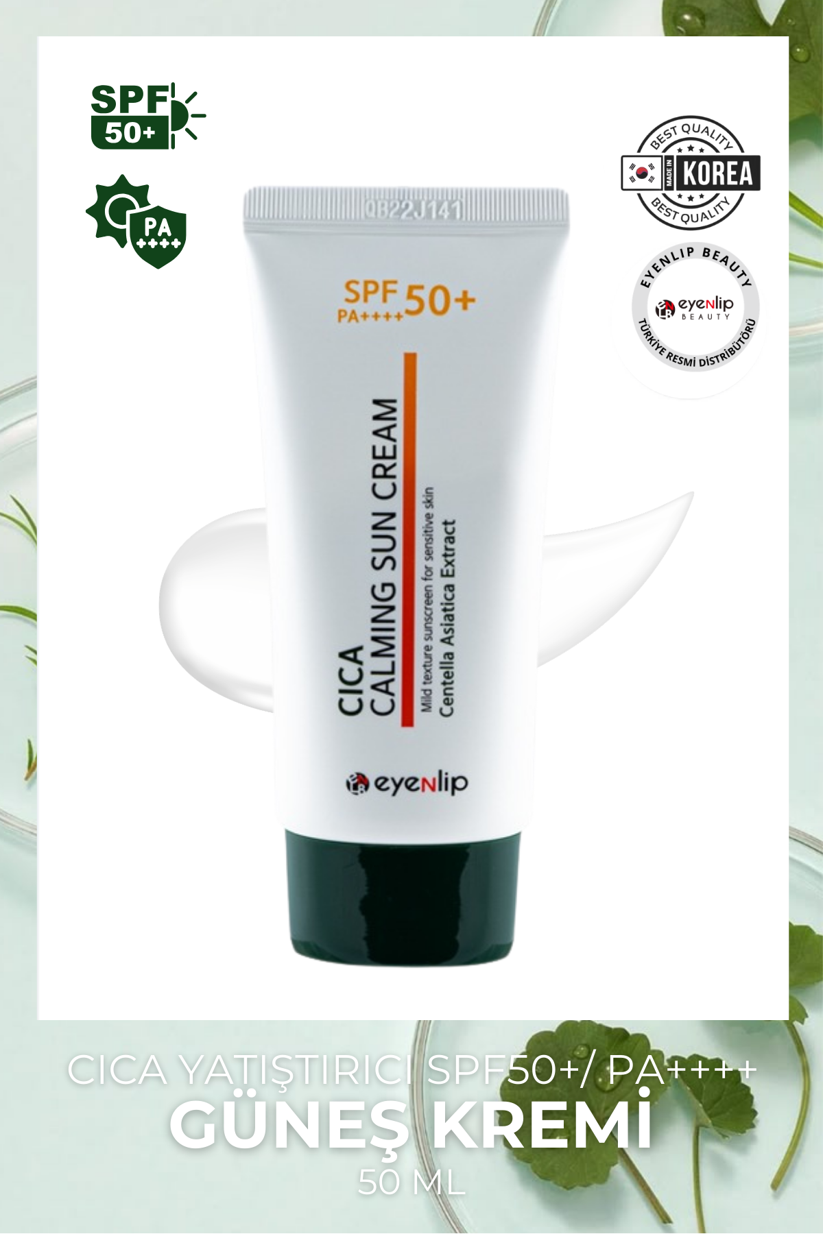 Cica Yatıştırıcı Güneş Kremi SPF50+/PA UV koruması 50 ml
