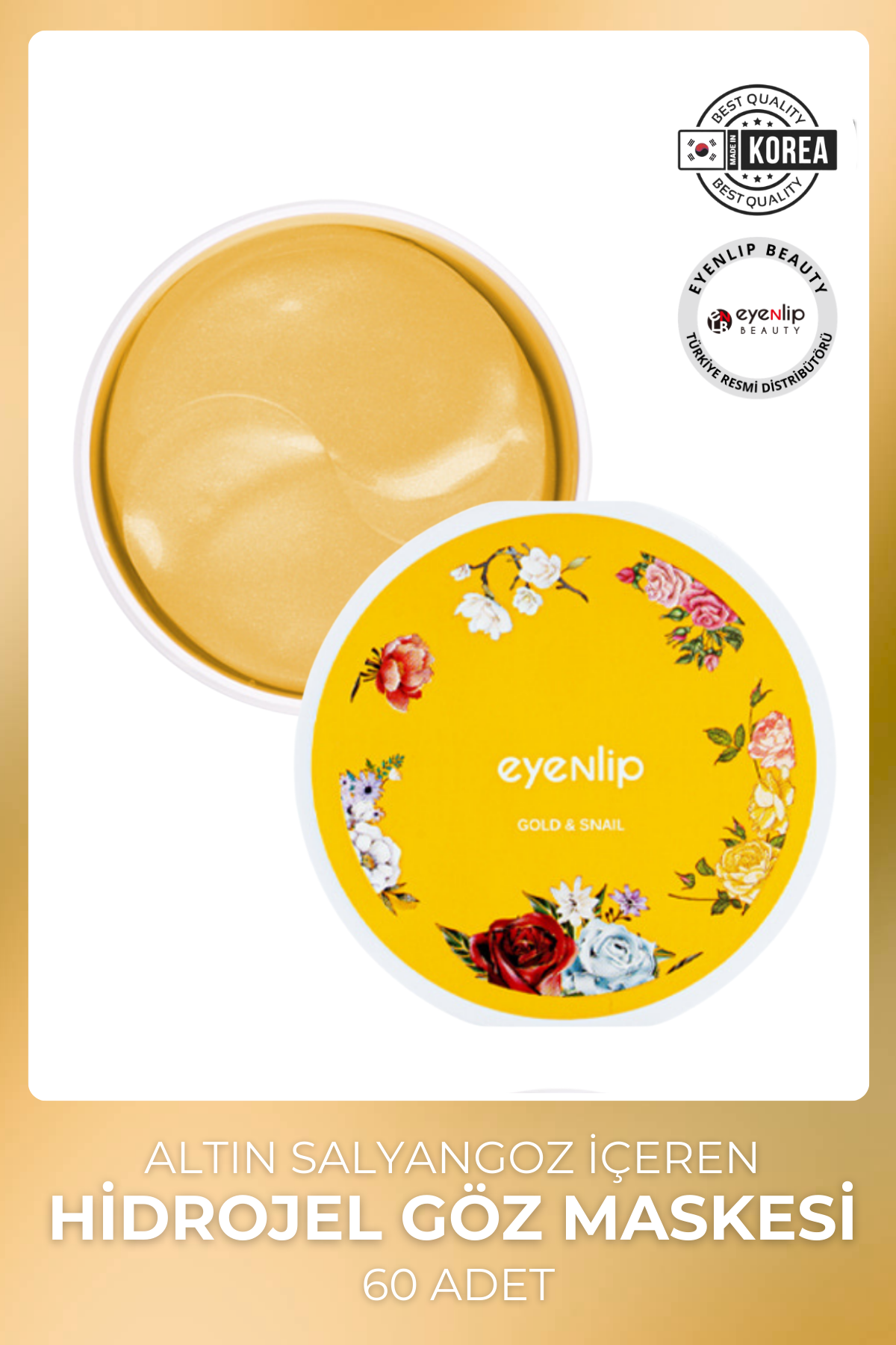 Eyenlip Beauty Altin Salyangoz Özlü Hidrojel Göz Maskesi 60 Adet