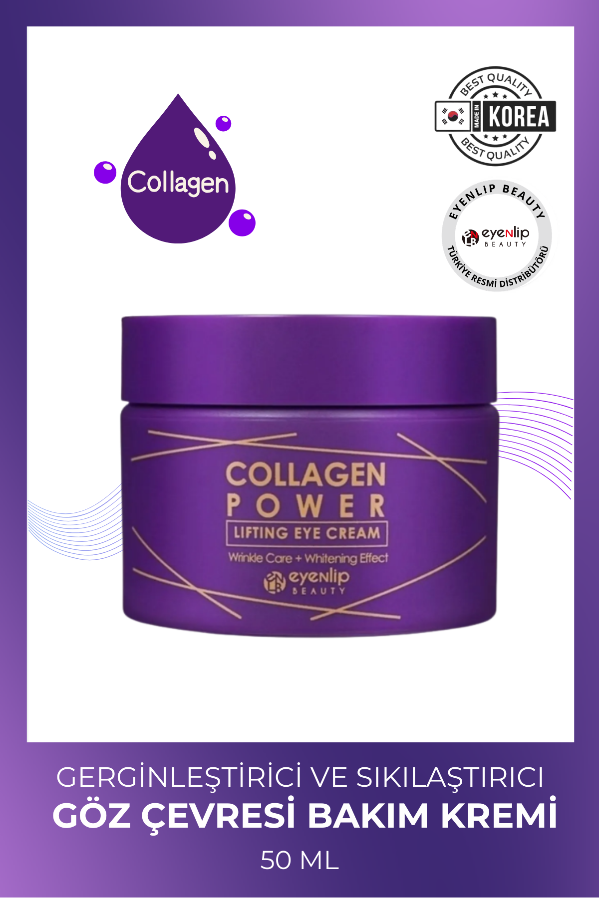Eyenlip Beauty Kolajen Içeren Gerginleştirici Ve Sıkılaştırıcı Göz Çevresi Bakım Kremi 50 gr