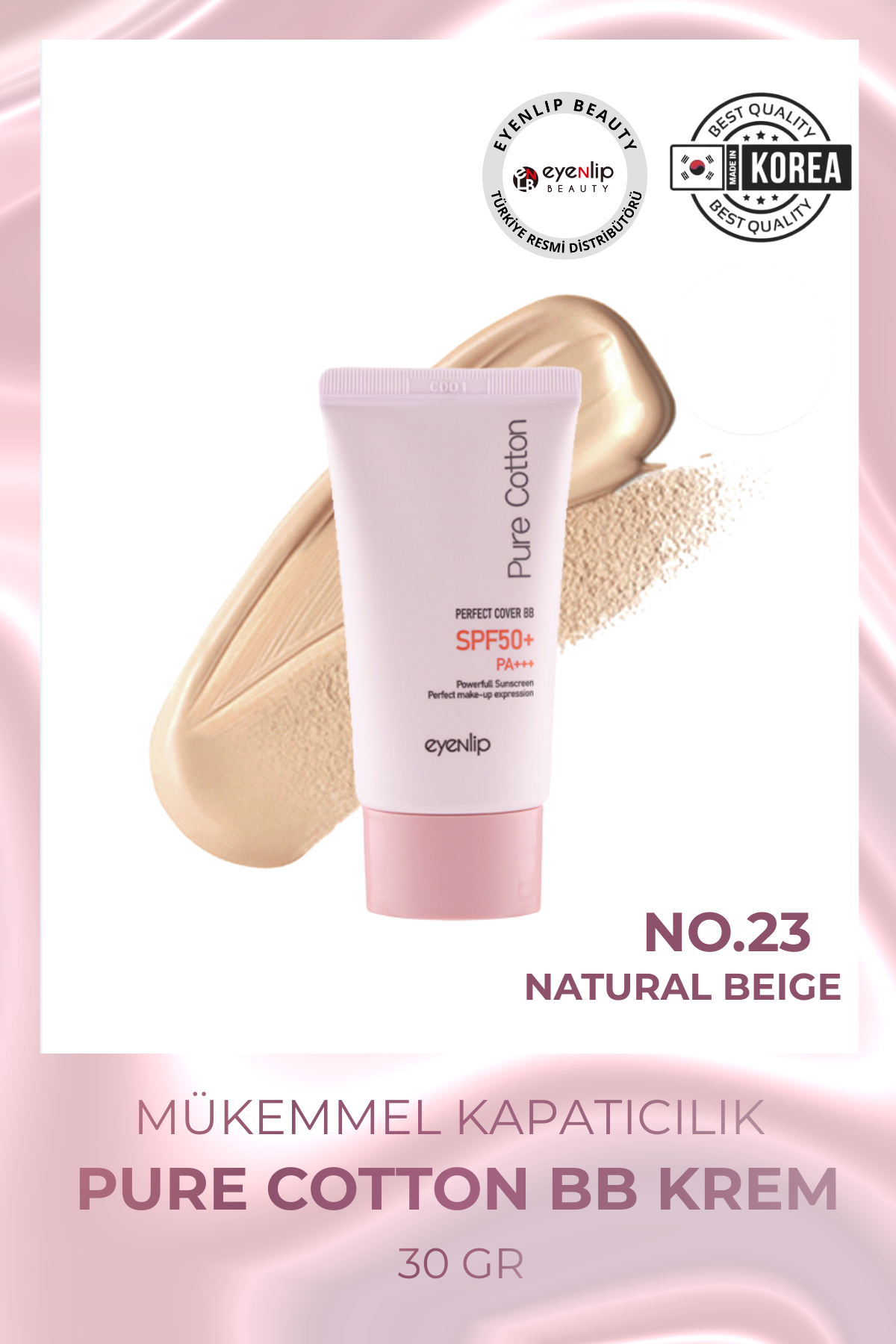 Eyenlip Beauty Saf Pamuk İçeren Kapatıcı BB Krem 23 Doğal Bej