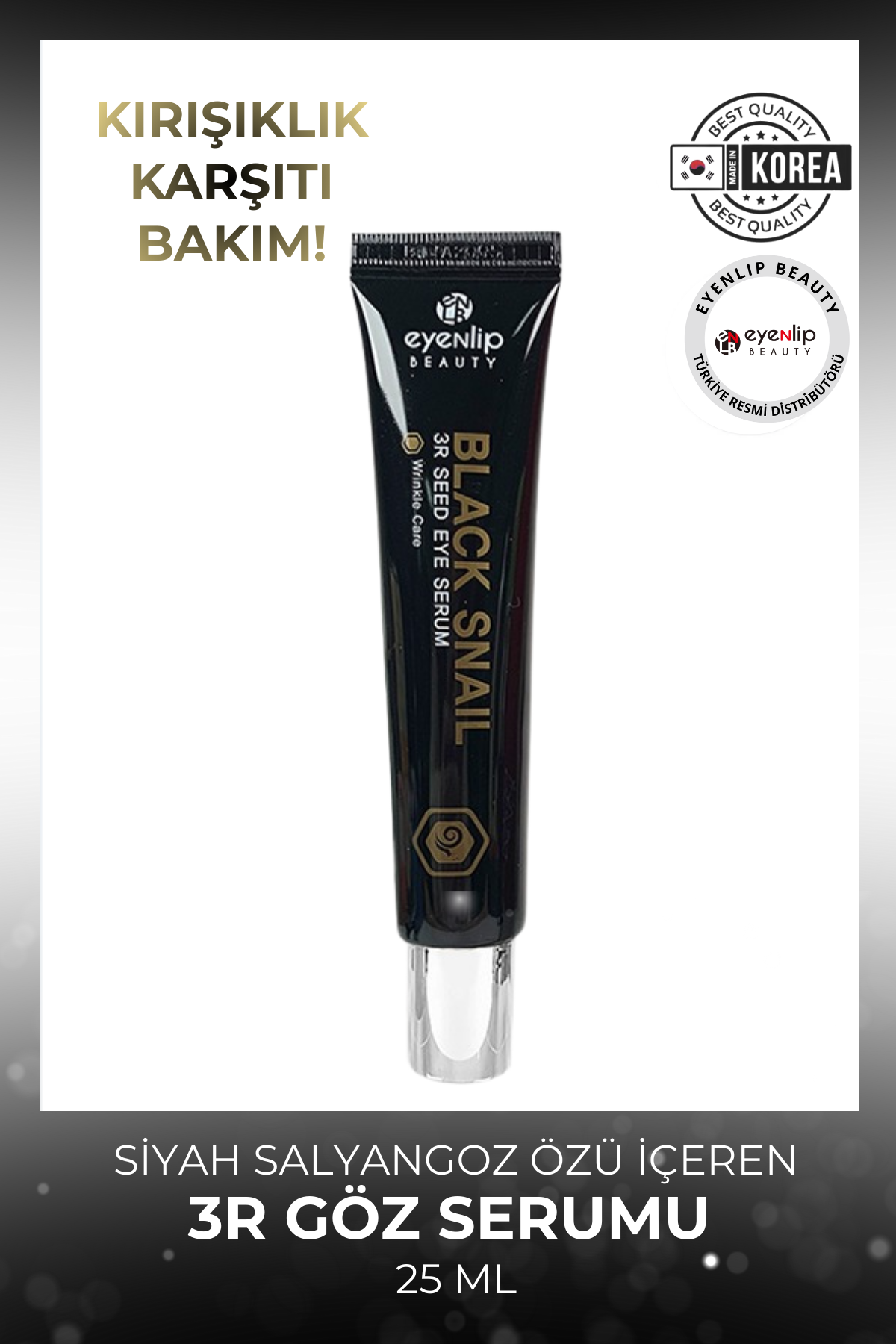 Eyenlip Beauty Siyah Salyangoz Özlü 3R Kirisiklik Karsiti Göz Serumu 25 ml