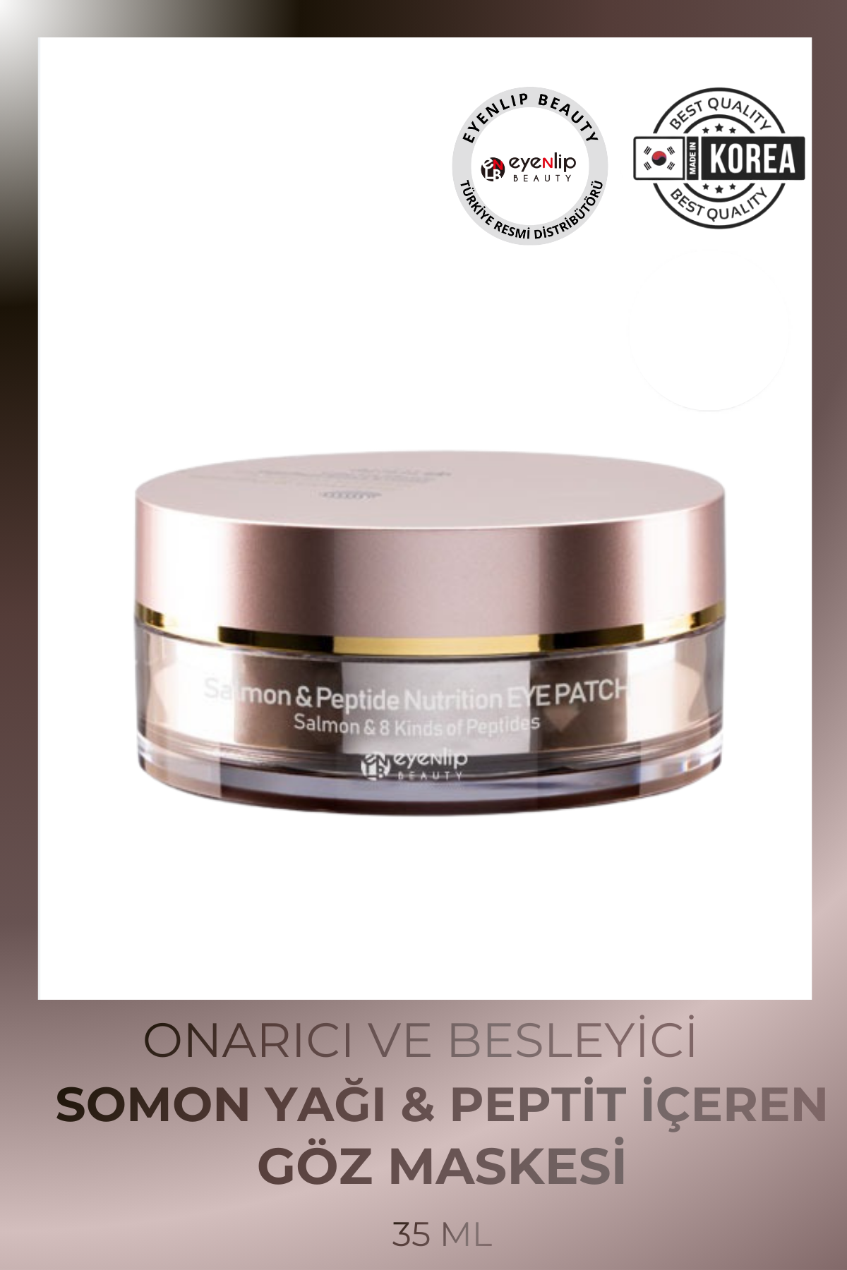 Eyenlip Beauty Somon Yağı ve 8 Çeşit Peptid İçeren Beyazlatıcı Hidrojel Göz Maskesi 60 Adet