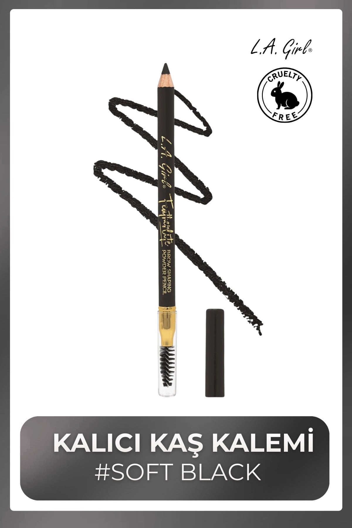 Featherlite Brow Pencil Fırçalı Kaş Kalemi # Soft Black - GBP395