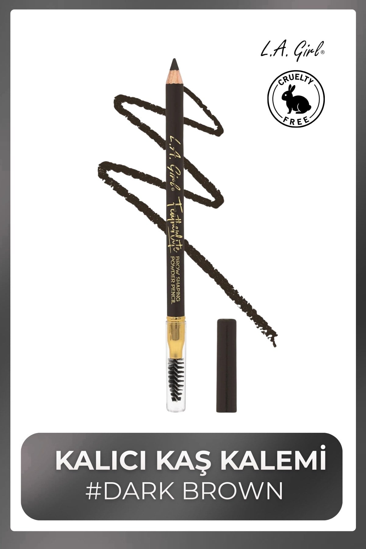 Featherlite Brow Pencil Fırçalı Kaş Kalemi #Dark Brown - GBP394