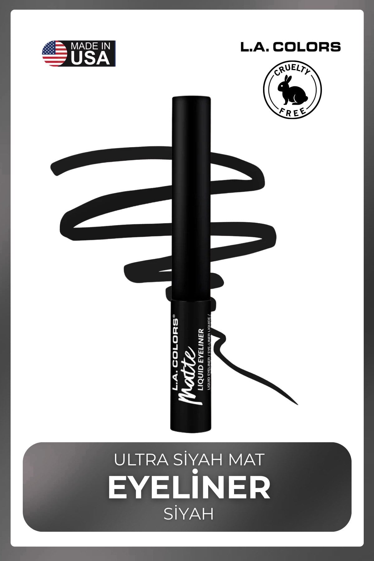 Liquid Eyeliner Collection - Ultra Siyah Mat ve Parlak Bitişli Akmayan Eyeliner #CLE801 Black