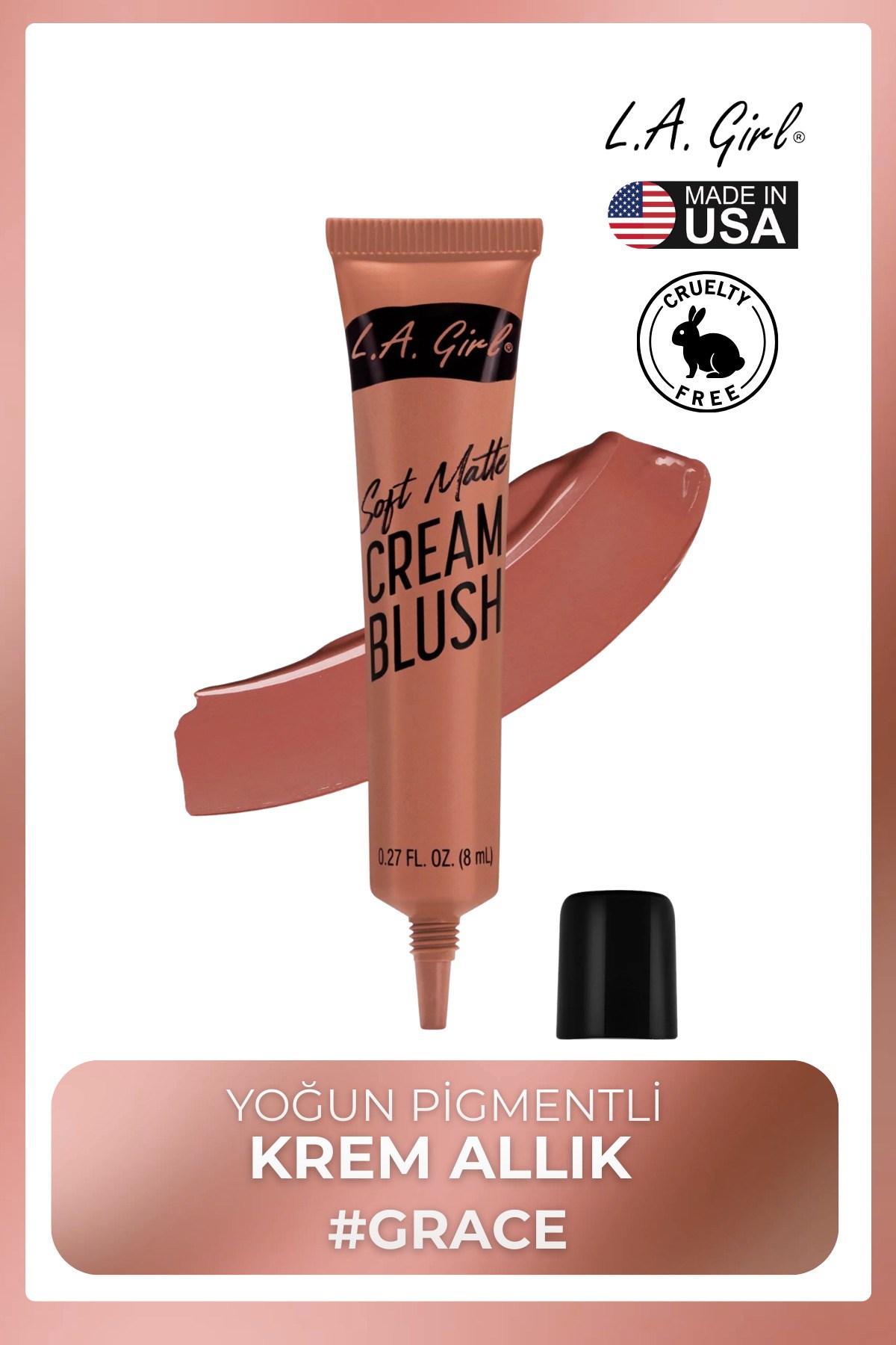 Soft Matte Cream Blush – Yoğun Pigmentli Krem Allık #Grace- GBL442