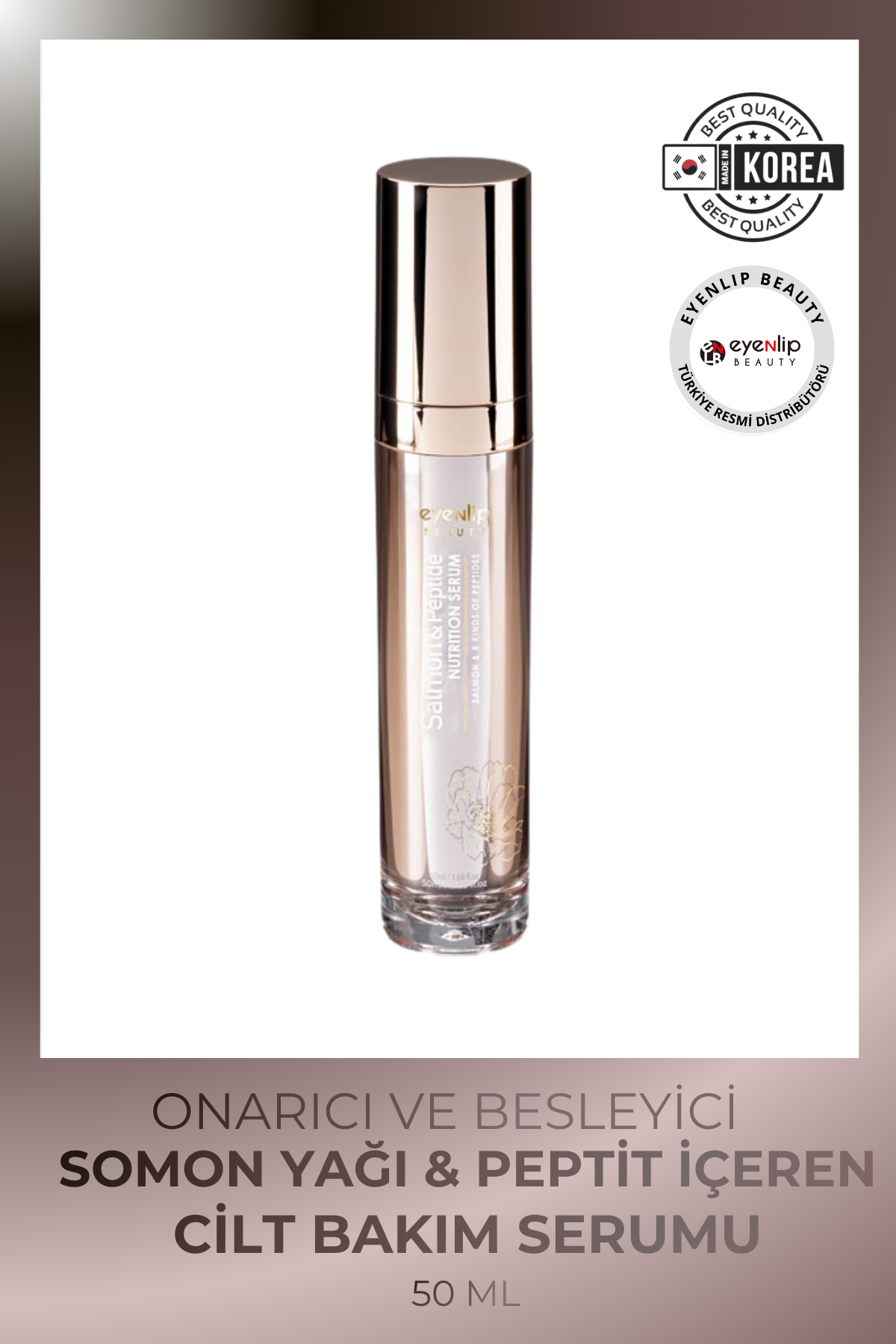 Somon ve 8 Çeşit Peptid İçeren Kırışıklık Karşıtı Yüz Serumu 50 ml