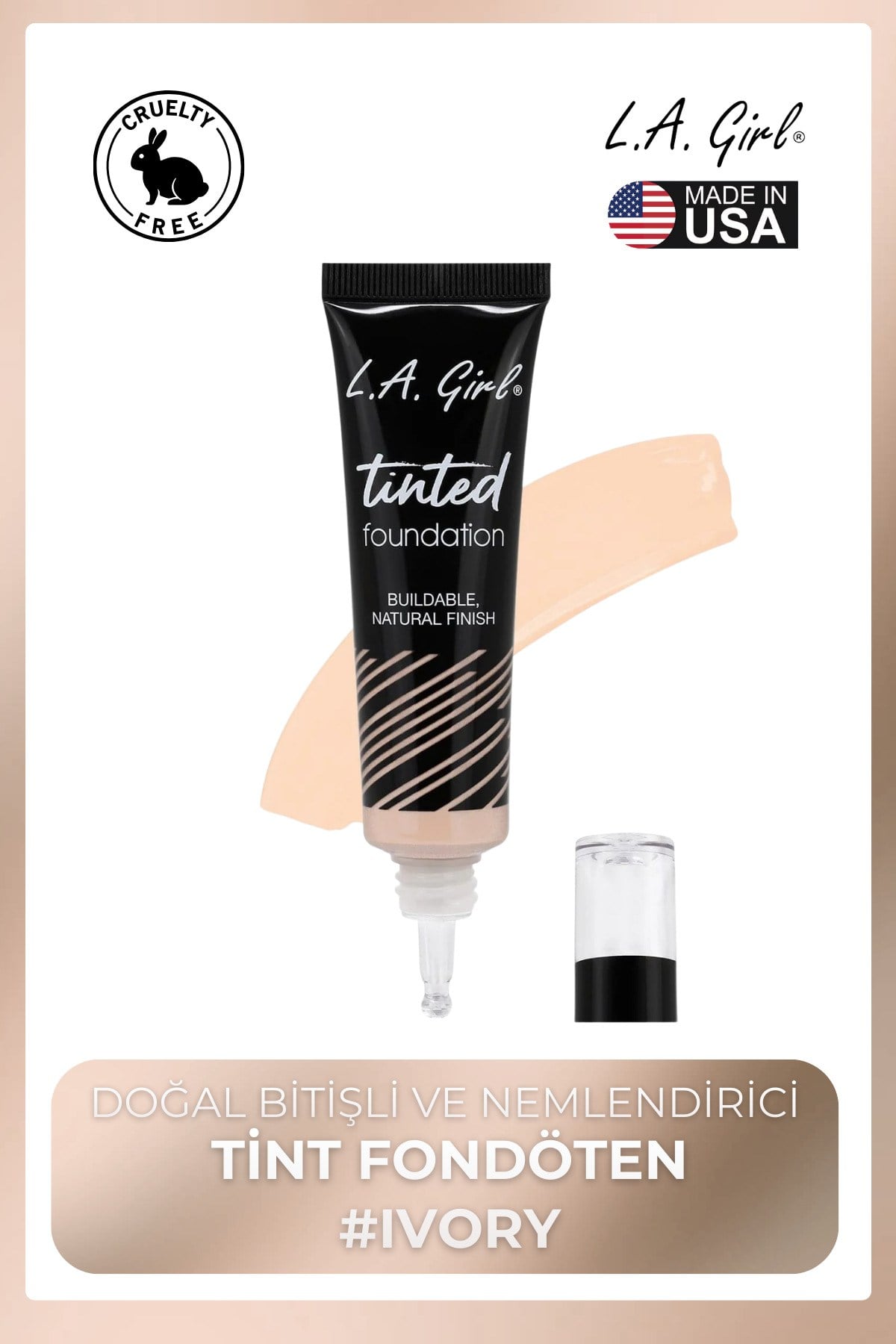 Tinted Foundation - Doğal Bitişli ve Nemlendirici Tint Fondöten #Ivory - GLM751