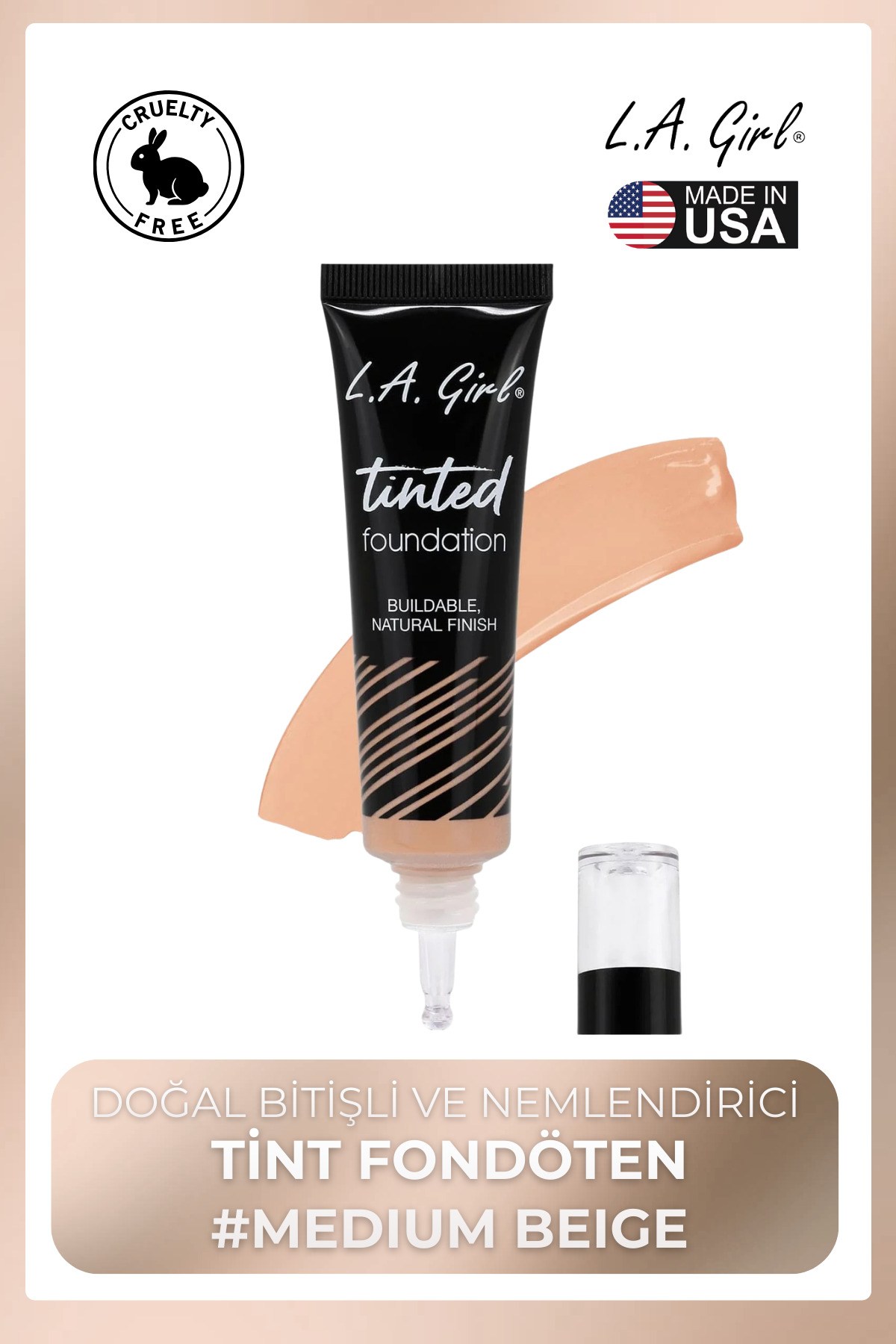 Tinted Foundation - Doğal Bitişli ve Nemlendirici Tint Fondöten #Medium Beige - GLM757