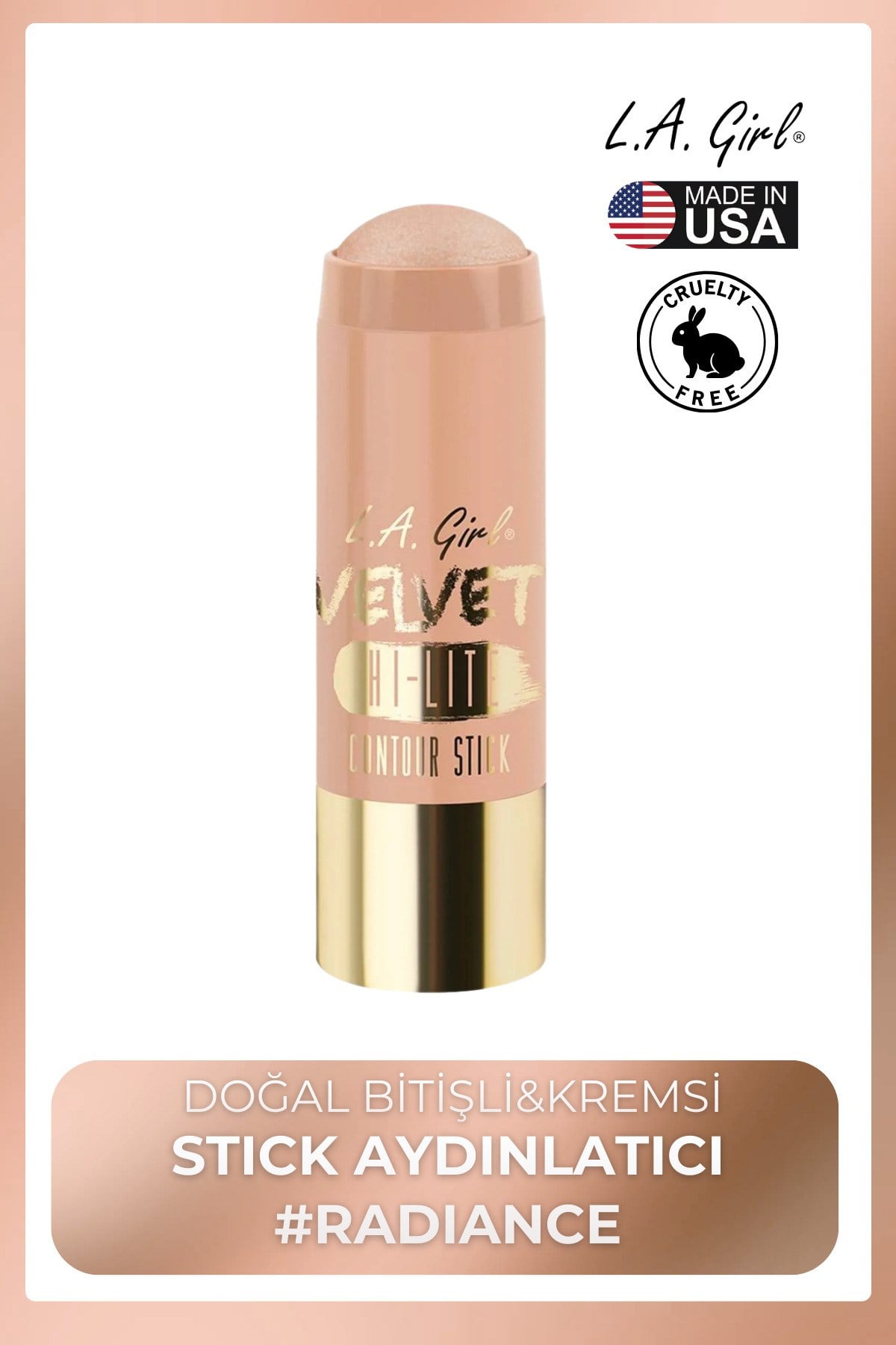 Velvet Contour Stick – Doğal Bitişli &Kremsi Stick Aydınlatıcı Hi-Lite #Radiance - GCS582