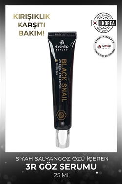 Eyenlip Beauty Siyah Salyangoz Özlü 3R Kirisiklik Karsiti Göz Serumu 25 ml