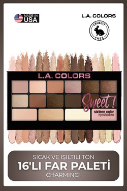 Sweet! 16 Color Eyeshadow Palette - Sıcak ve Işıltılı Ton Profesyonel 16'lı Far Paleti #Charming