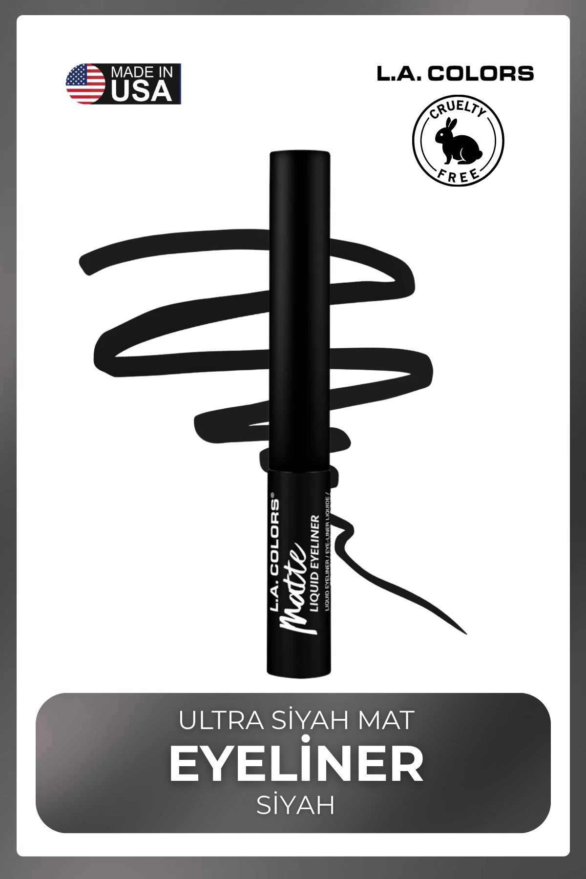 Liquid Eyeliner Collection - Ultra Siyah Mat ve Parlak Bitişli Akmayan Eyeliner #CLE801 Black