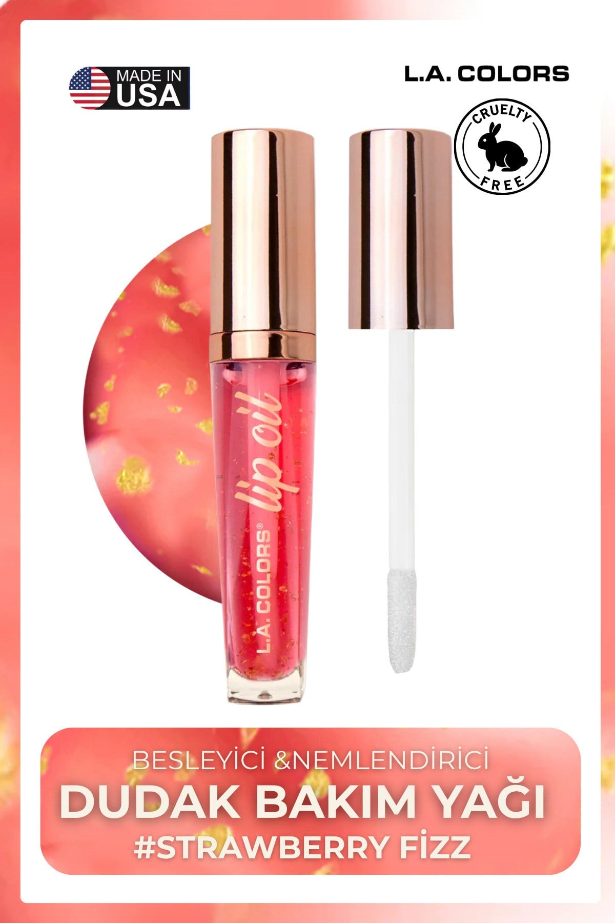Nourishing Lip Oil - Besleyici ve Nemlendirici Dudak Bakım Yağı #CLG446 Strawberry Fizz