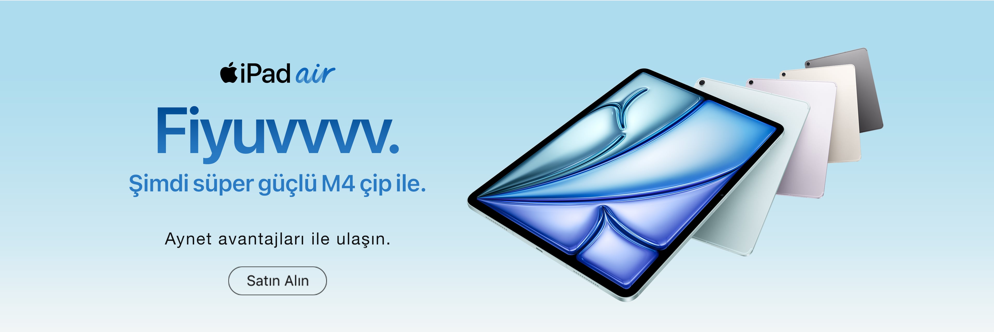 iPad Air. Şimdi süper güçlü M4 çip ile.