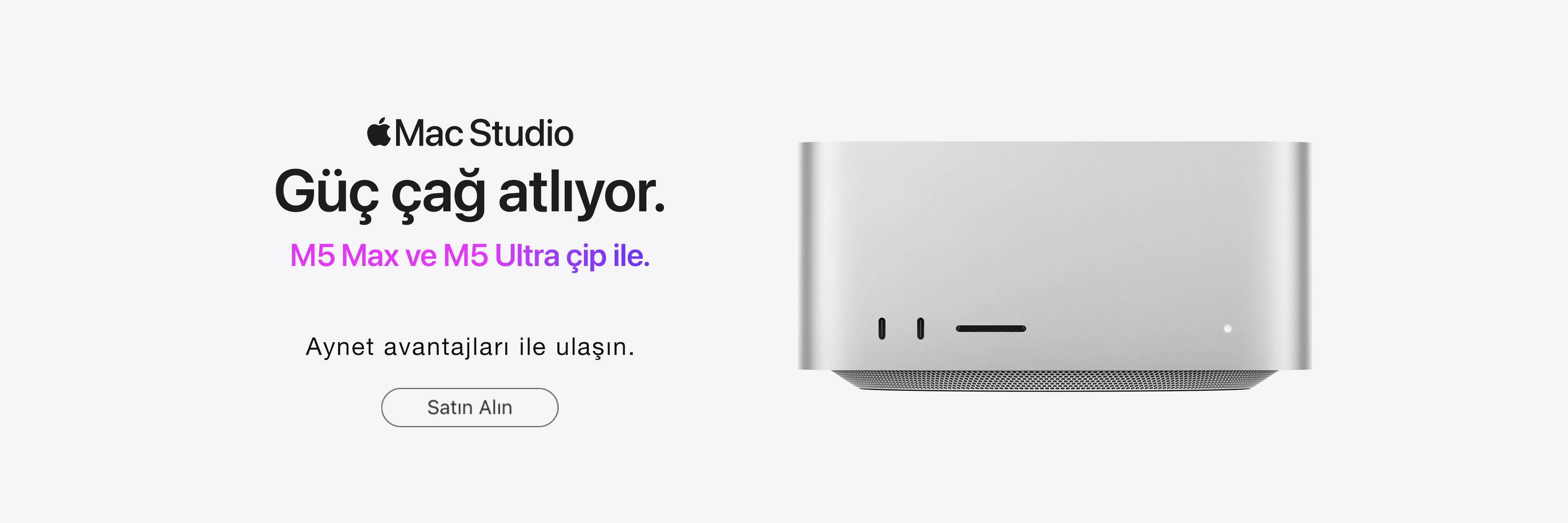 Mac Studio. Güç çağ atlıyor. M5 Max ve M5 Ultra çip ile. 
