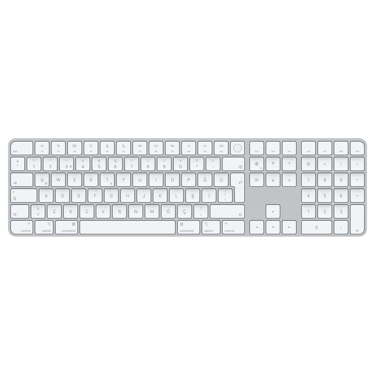 Apple çipe sahip Mac modelleri için Touch ID özellikli ve Sayısal Tuş Takımlı Magic Keyboard - Türkçe Q-Klavye MK2C3TQ/A