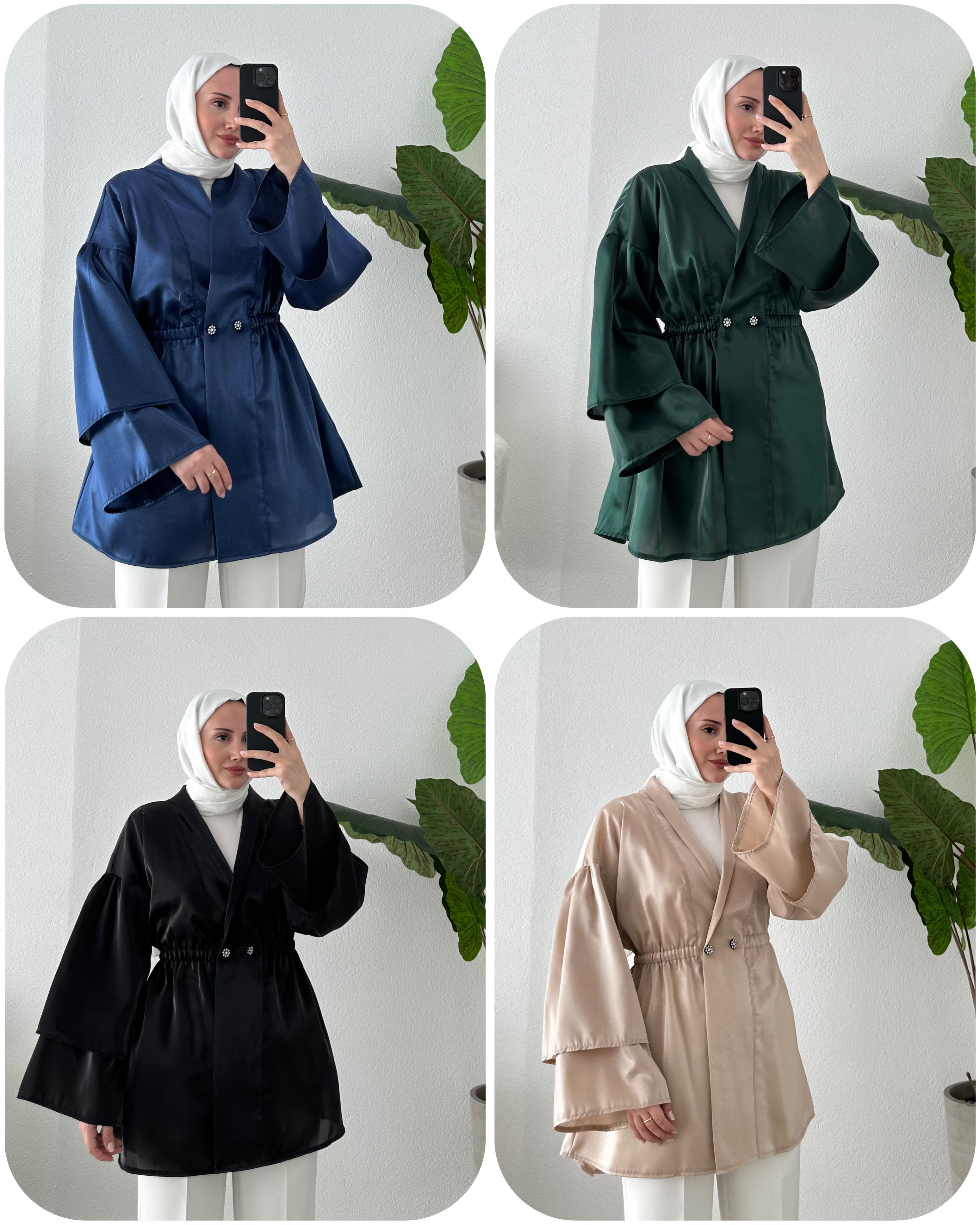 KOLLARI KAT DETAY SATEN CEKET